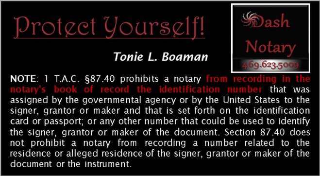 Dash Notary Tonie Boaman Protecting People From Identy Fraud